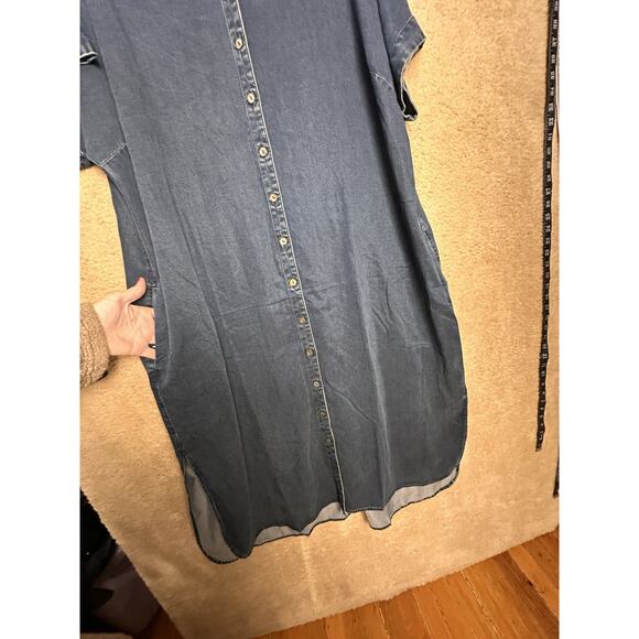 Soft Surroundings Je Veux Midi Shirt Dress Size 2X Denim Blue - Picture 12 of 16